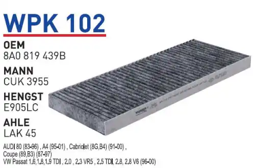 Салонный фильтр WUNDER WPK102