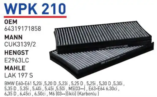 Салонный фильтр WUNDER WPK210