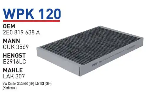 Салонный фильтр WUNDER WPK120