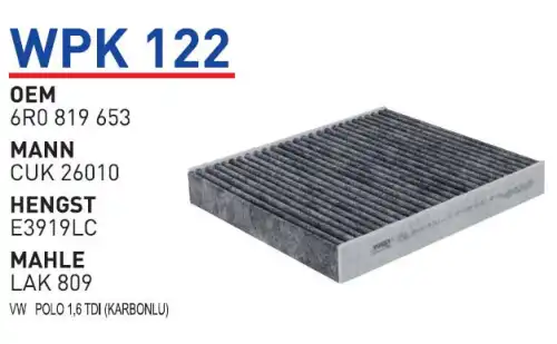 Салонный фильтр WUNDER WPK122