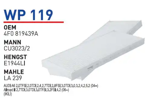 Салонный фильтр WUNDER WP119