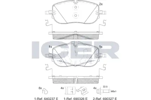 Тормозные колодки дисковые ICER 182431