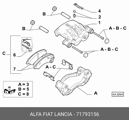 Суппорт тормозной FIAT 71793156
