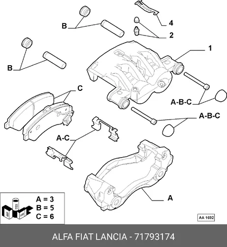 Тормозной суппорт 71793174 FIAT