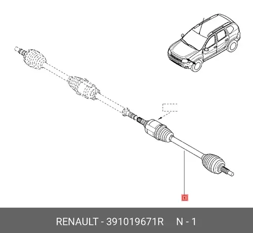 Вал приводной в сборе RENAULT 391019671R
