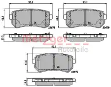 Тормозные колодки дисковые METZGER 1170886