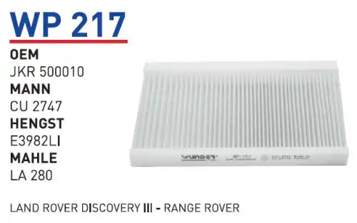 Салонный фильтр WUNDER WP217
