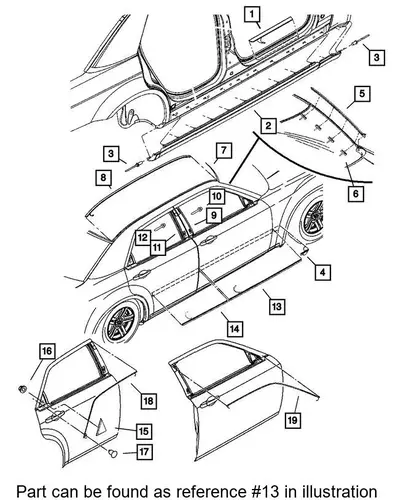 MOLDING FRONT DOOR 1DX21TZZAC MOPAR