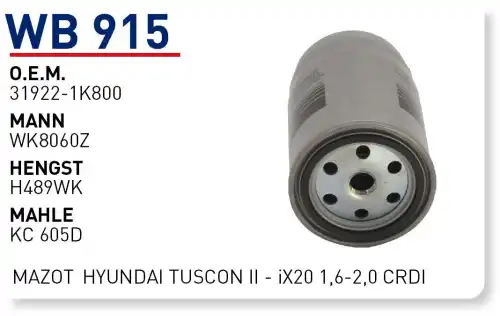 Топливный фильтр WUNDER WB915