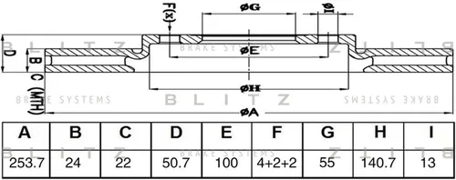 Тормозной диск BLITZ BS0614