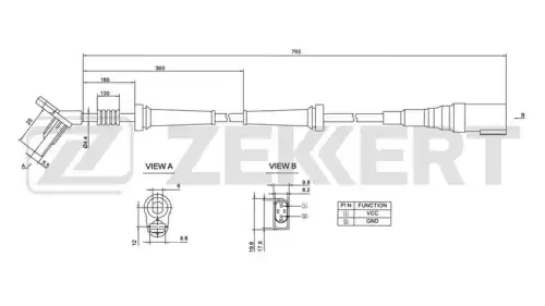 Датчик ABS ZEKKERT SE6057