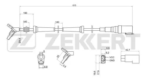 Датчик ABS ZEKKERT SE6061