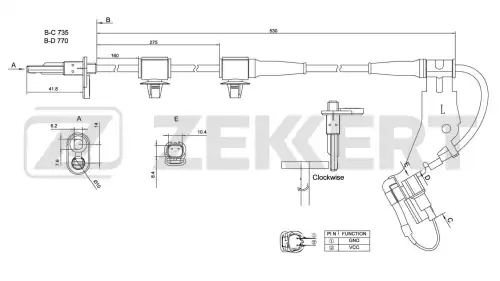Датчик ABS ZEKKERT SE6153