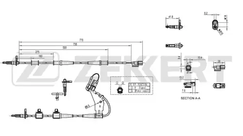 Датчик ABS ZEKKERT SE6154