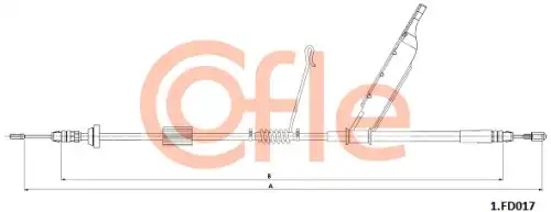Трос ручного тормоза COFLE 1.FD017