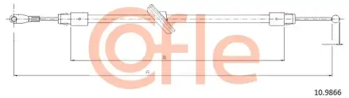 Трос ручного тормоза COFLE 92.10.9866