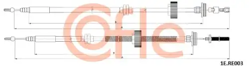Трос ручного тормоза COFLE 92.1E.RE003