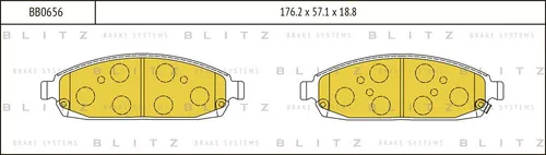 Тормозные колодки дисковые передняя ось BLITZ BB0656