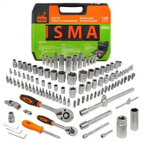 Набор инструментов 108пр. 1/4', 1/' (6гр.) 50775 ISMA