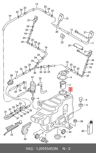 бачок омывателя Audi 1J0955453N VAG