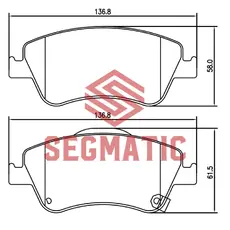 Тормозные колодки дисковые SEGMATIC SGBP2633