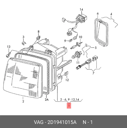 Фара VAG 2D1941015A