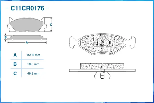 Тормозные колодки дисковые CWORKS C11CR0176