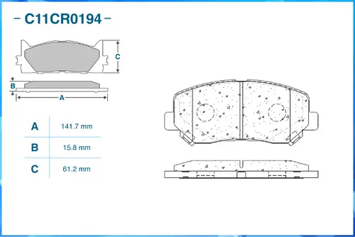 Тормозные колодки дисковые CWORKS C11CR0194