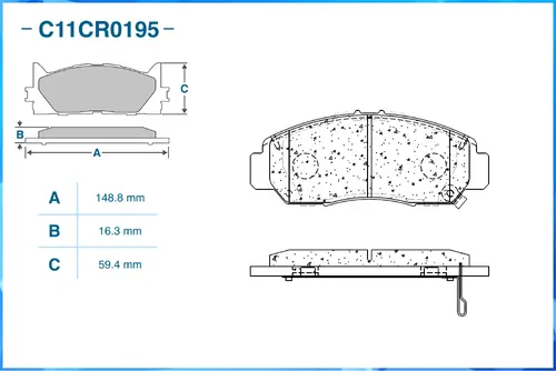 Тормозные колодки дисковые CWORKS C11CR0195