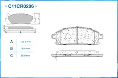 Тормозные колодки дисковые CWORKS C11CR0206