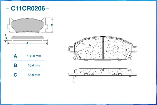 Тормозные колодки дисковые CWORKS C11CR0206