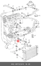 тройник VW 37121619 VAG