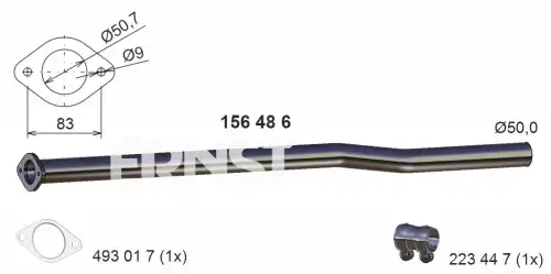 Труба выхлопного газа 156486 ERNST