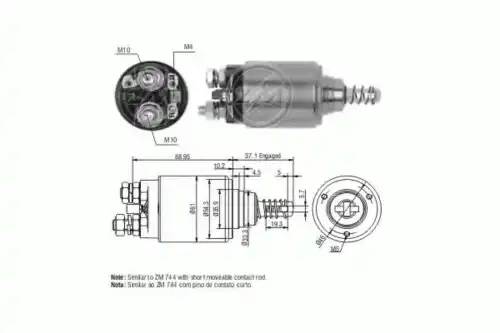 реле втягивающее!\ Fiat Ducato 2.4/2.5D <94 ZM544 ERA