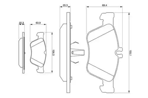 Тормозные колодки дисковые BOSCH 0 986 424 233