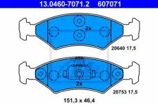 Тормозные колодки дисковые ATE 13.0460-7071.2