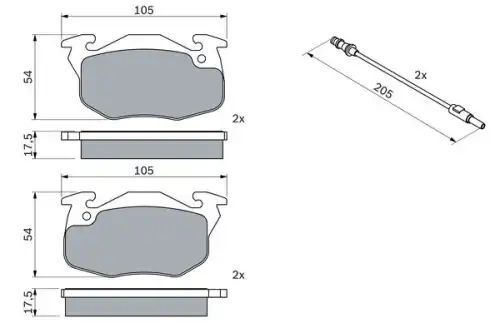 Тормозные колодки дисковые передняя ось BOSCH 0 986 469 860