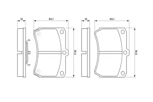 Тормозные колодки дисковые передняя ось BOSCH 0 986 460 390