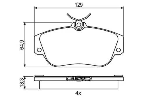 Тормозные колодки дисковые передняя ось BOSCH 0 986 424 016