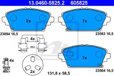 Тормозные колодки дисковые ATE 13.0460-5825.2