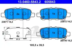 Тормозные колодки дисковые ATE 13.0460-5843.2