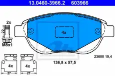 Тормозные колодки дисковые ATE 13.0460-3966.2