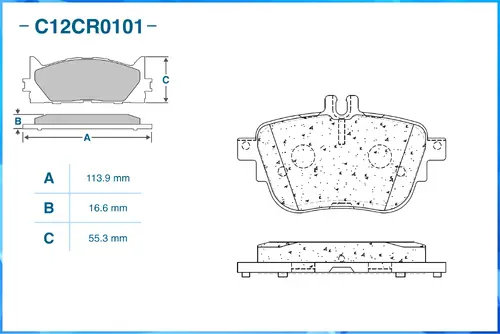 Тормозные колодки дисковые CWORKS C12CR0101