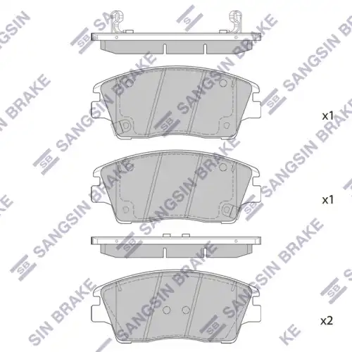 Тормозные колодки дисковые передняя ось SANGSIN 58101D7A10