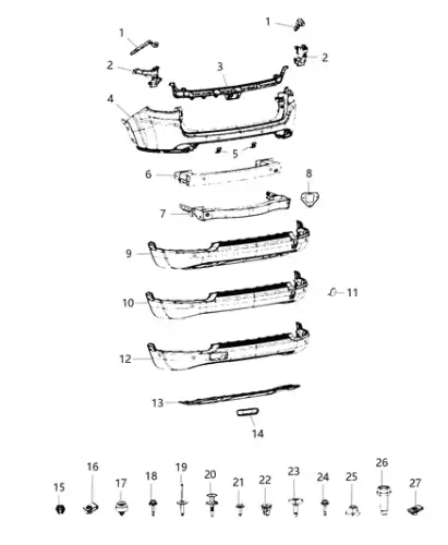 БАМПЕР 68352695AB MOPAR