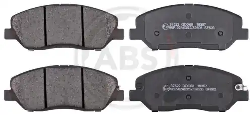 Тормозные колодки дисковые передняя ось A.B.S. 37522