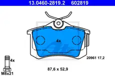 Тормозные колодки дисковые ATE 13.0460-2819.2