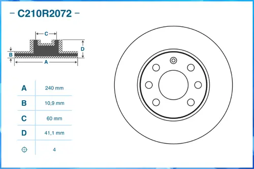 Тормозной диск CWORKS C210R2072