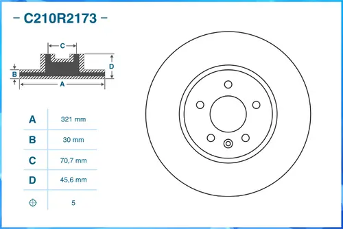 Тормозной диск CWORKS C210R2173