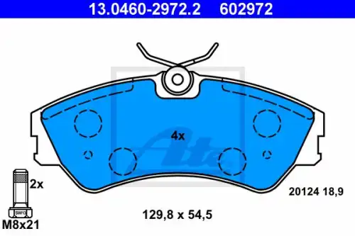 Тормозные колодки дисковые передняя ось ATE 13.0460-2972.2